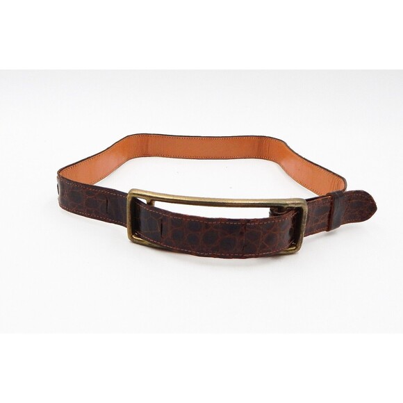 Deitsch Genuine Alligator Brown Link Belt Size 26 Vintage 34 Inches Long main image 8